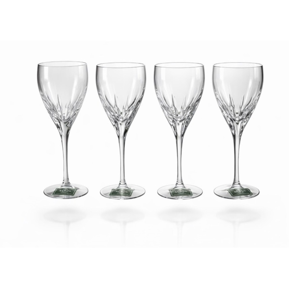 VTG Lenox Firelite Platinum Fine Crystal Wine Glasses Set of 4 USA NWT